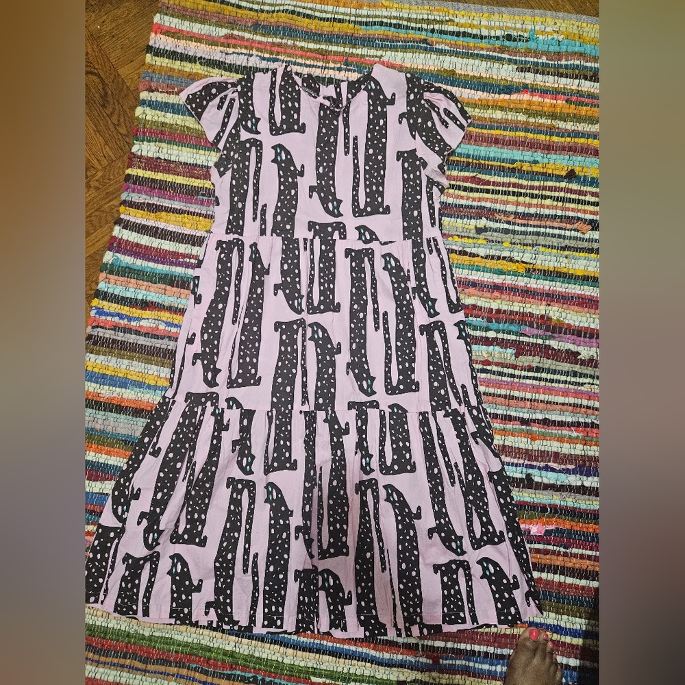 Nooworks Pink Cats Frida Dress